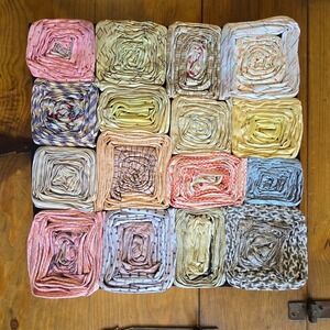 Vintage Dreamweavers Handmade Silk Tie Pillow Cover with Hand-Rolled Roses